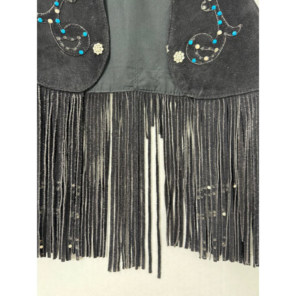 Vintage Lot of 4 Ben Kalton Fringe Leather Shawl Vests Western Rodeo Capelet Mex - Picture 16 of 16